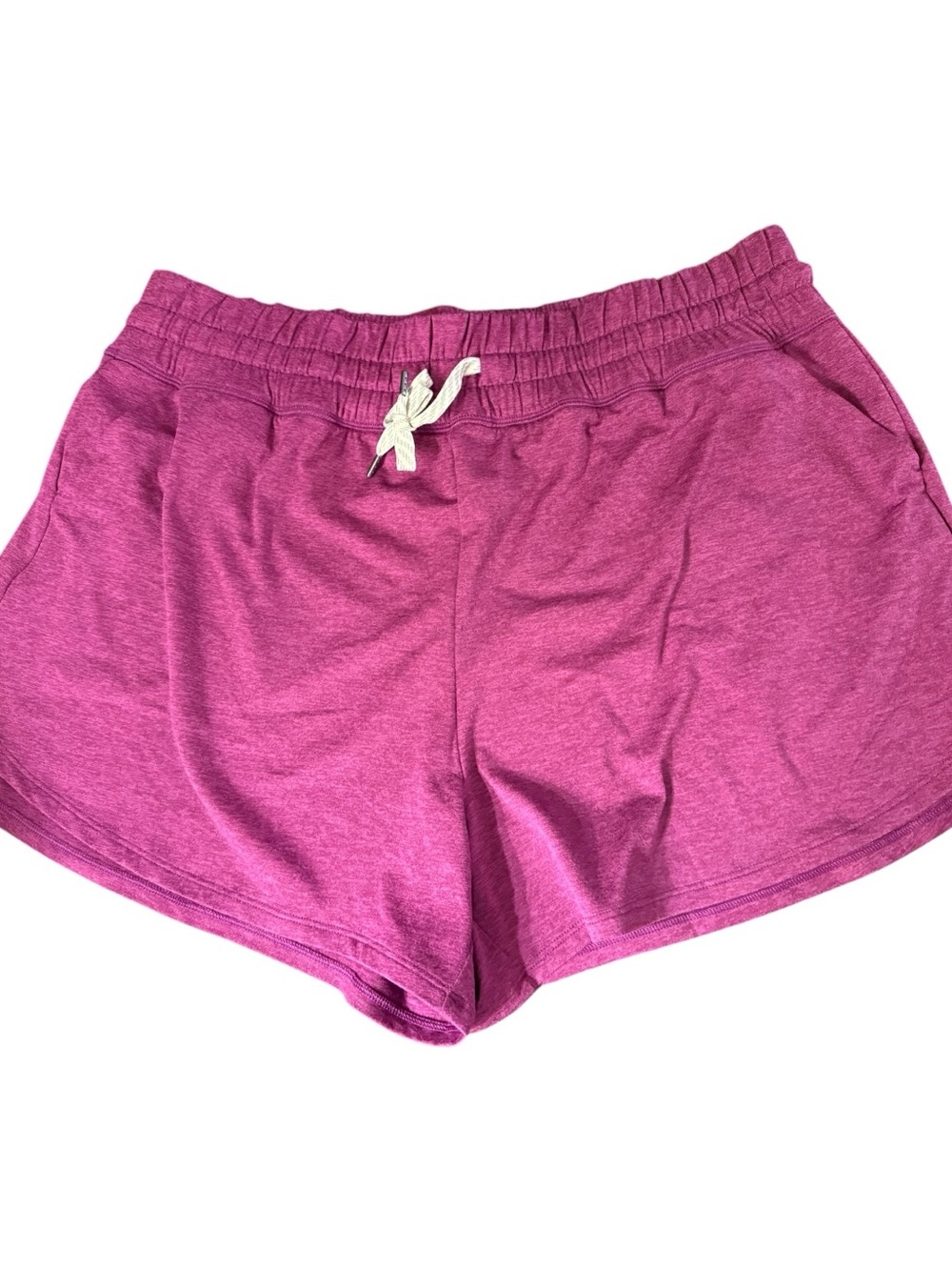 Vuori Heathered Magenta Pink Fuchsia Pull-On Athletic Shorts, women XL